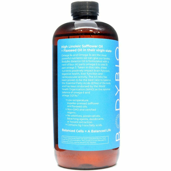 BodyBio Balance Oil 16 oz by Body Bio Supplement Information Label