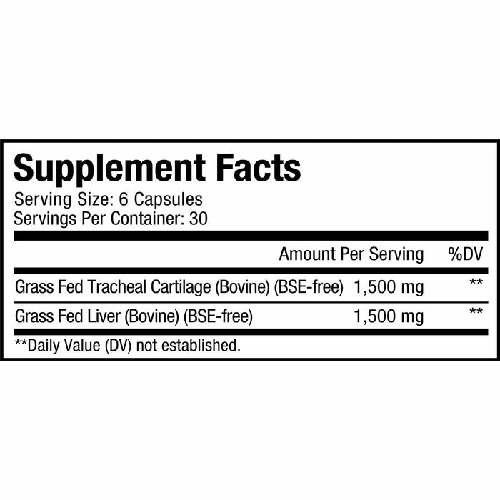 CodeAge, Beef Cartilage 180 Capsules Supplement Facts Label