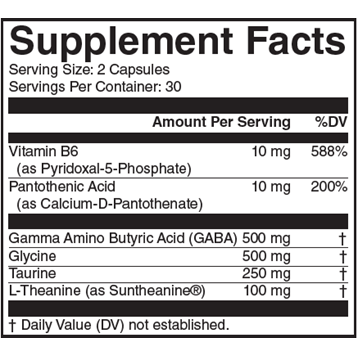 Nutritional Frontiers, Calm Day Vegetarian Capsules Supplement Facts Label