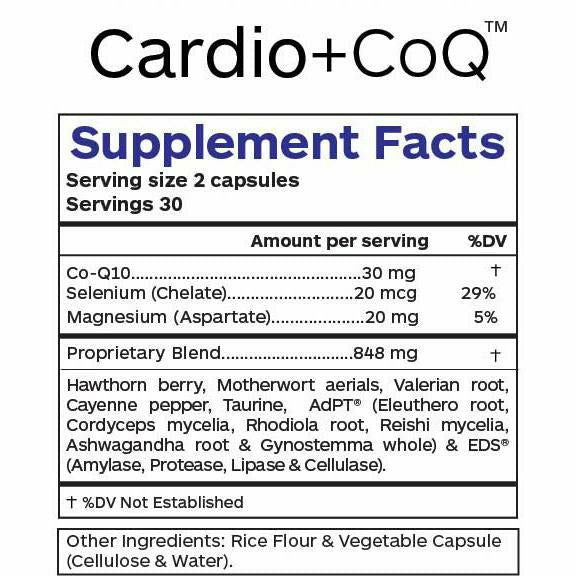 Cardio+CoQ 60 caps Supplement Facts Label