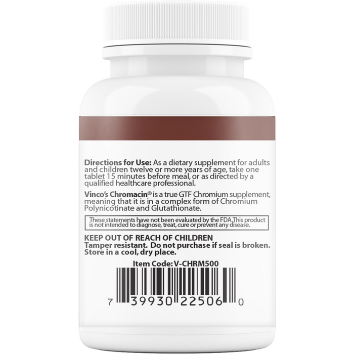 Vinco, Chromacin 60 tabs Label