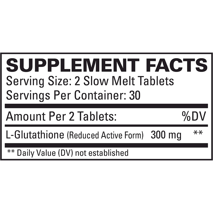 Clinical Glutathione 60 tabs by EuroMedica Supplement Facts Label