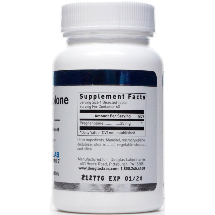 Douglas Labs, Pregnenolone 25 mg 60 tabs Supplement Facts