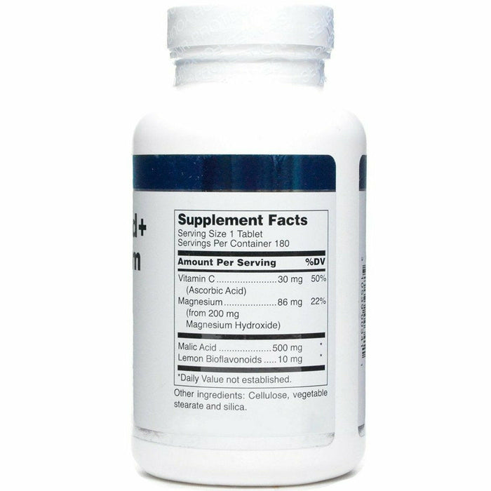 Malic Acid & Magnesium 180 tabs by Douglas Labs Supplement Facts Label