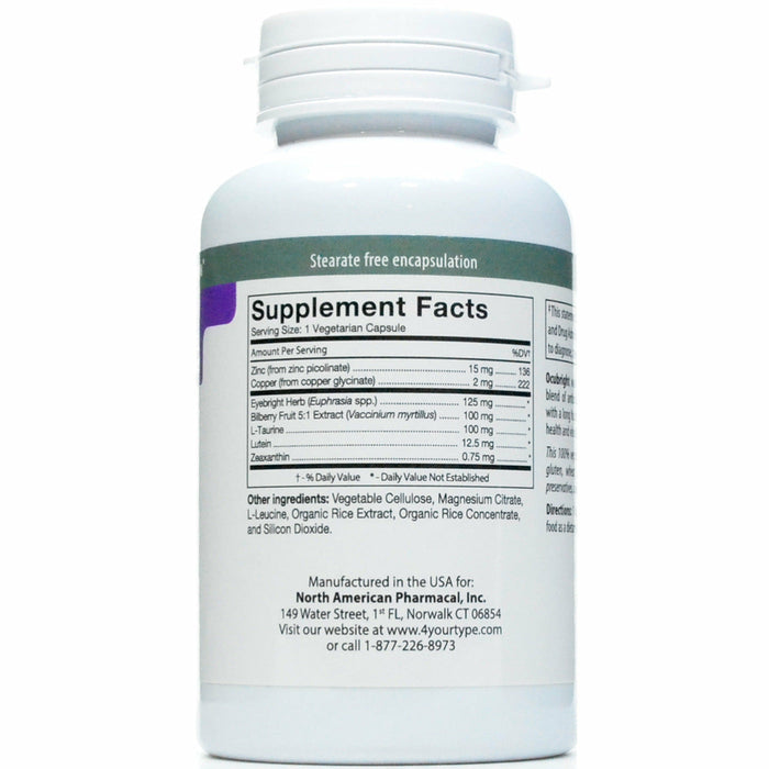 D'Adamo Personalized Nutrition, Ocubright 60 caps Supplement Facts