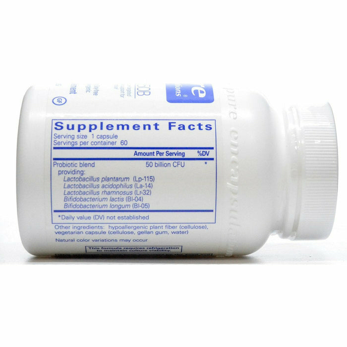 Pure Encapsulations, Probiotic 50B 60 vcaps Supplement Facts Label