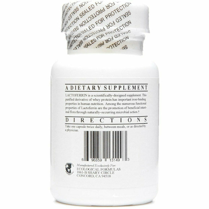 Lactoferrin 100 mg 60 caps by Ecological Formulas Information Label