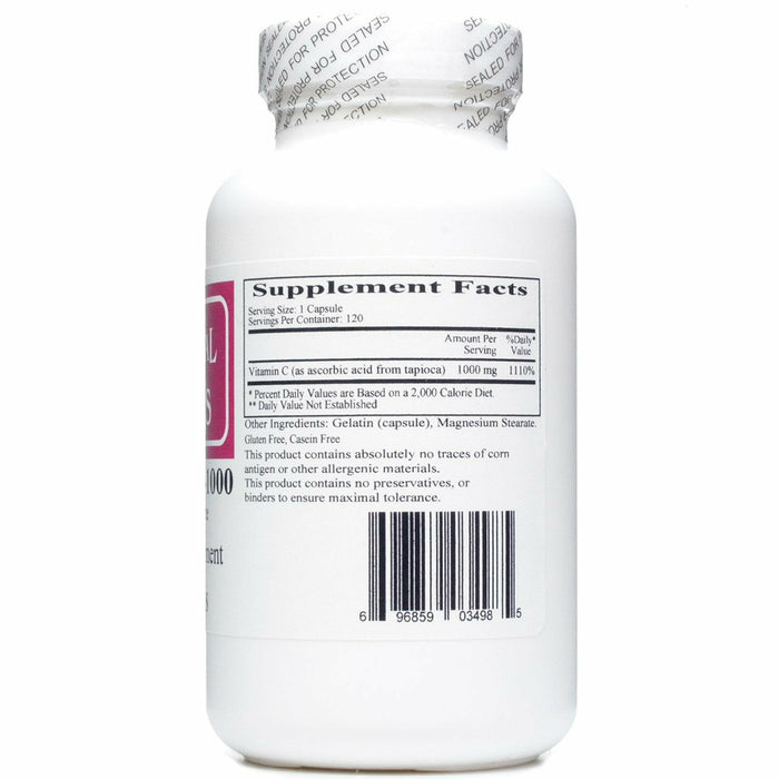 C-1000 1000 mg 120 caps by Ecological Formulas Supplement Facts Label