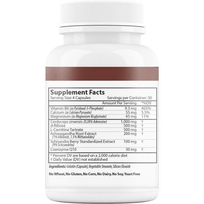 Vinco, Energy Igniror 120 capsules Supplement Facts Label