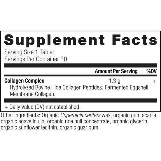 Ancient Nutrition, Collagen Peptides 30 tabs Supplement Facts Label
