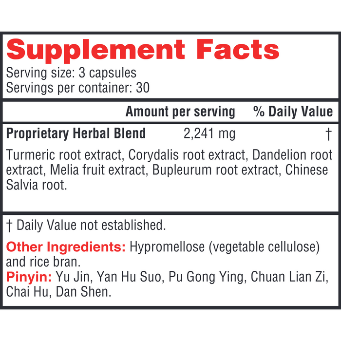 Health Concerns, GB-6 90 Capsules Supplement Facts Label