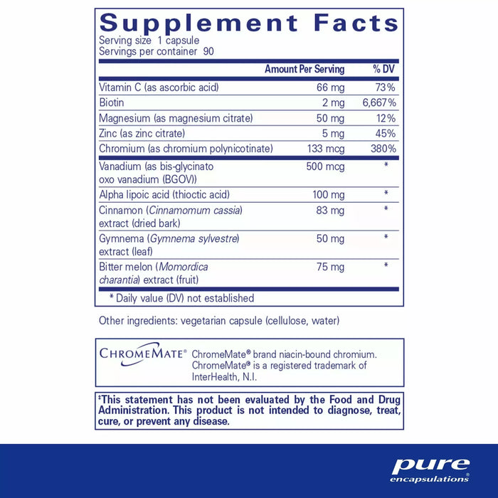 Pure Encapsulations, GlucoFunction 90 capsules Supplement Facts