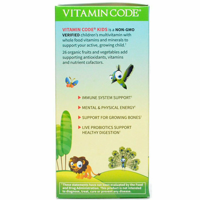 Vitamin Code Kids Chewable Multi 60 tabs by Garden Of Life Information Label- 2