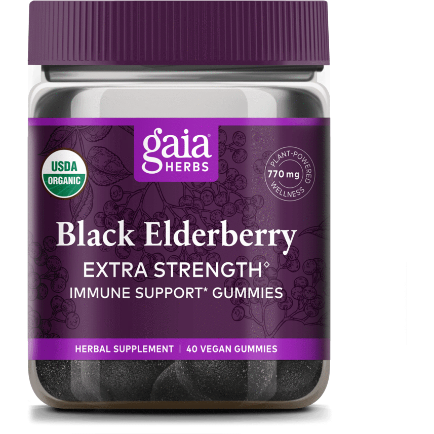 Black Elderberry Extra Strength 40 vgummies Gaia Herbs — Blue Sky