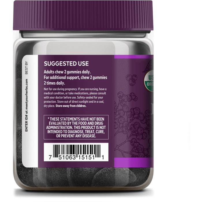 Black Elderberry Extra Strength 40 vgummies by Gaia Herbs Suggested Use