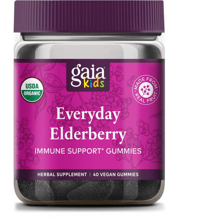 GaiaKids Everyday Elderberry 40 vegan gummies by Gaia Herbs