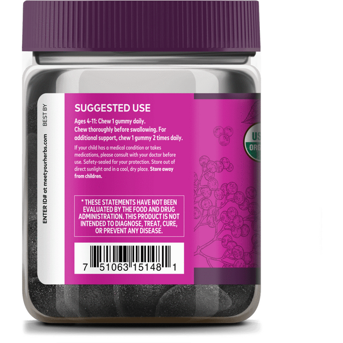 GaiaKids Everyday Elderberry 40 vegan gummies by Gaia Herbs Suggested Use