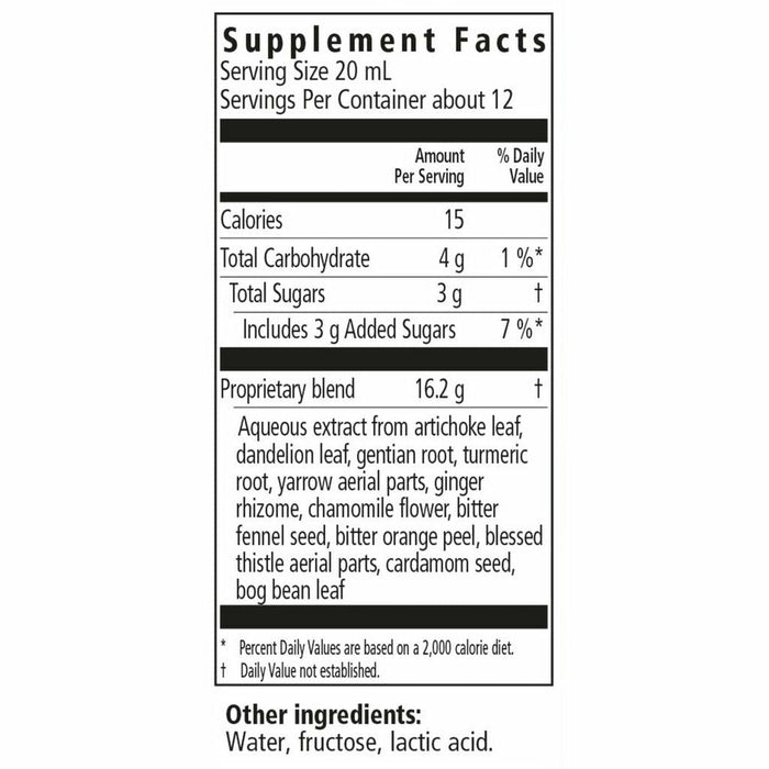Salus, Gallexier Herbal Bitters Supplement Facts Label