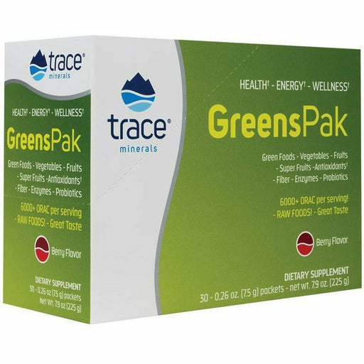 Trace Minerals Research, Greens Pak-Berry 30 packs