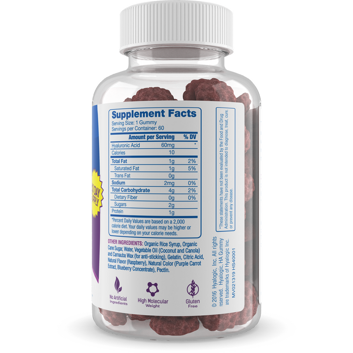 Hyalogic, HA Gummy 60 Gummies Supplement Facts Label