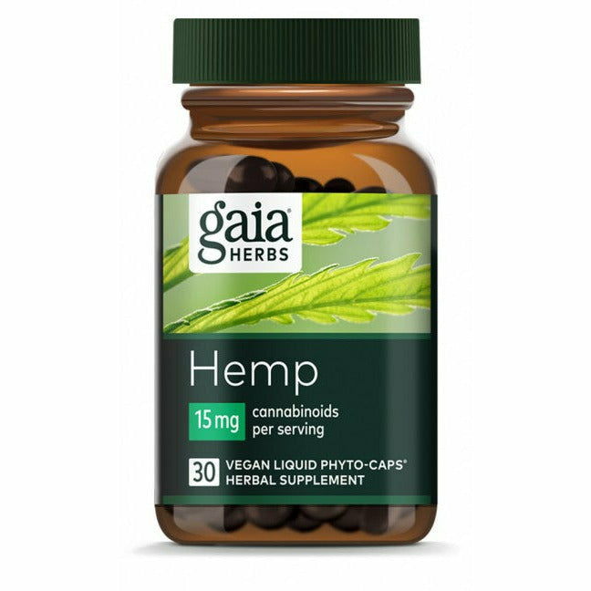 Gaia Herbs, Hemp 15 mg 30 Capsules