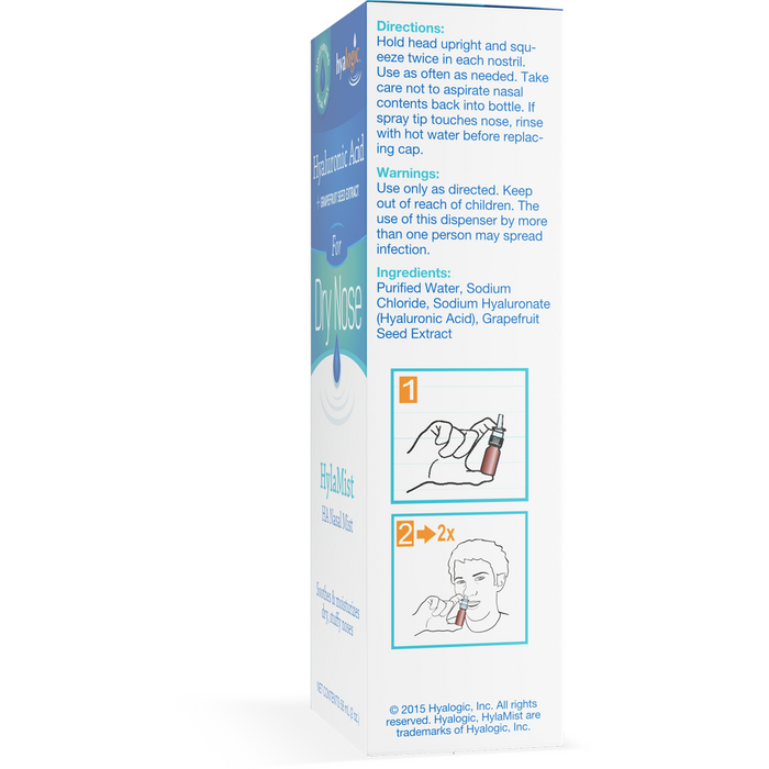 Hyalogic, HylaMist for Dry Nose 2 oz Label