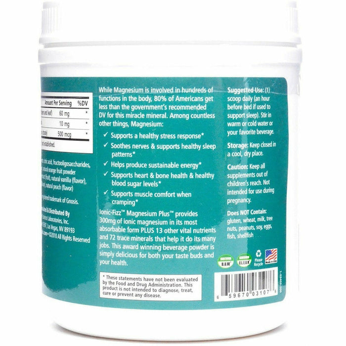 Ionic - Fizz Magnesium Plus Orange Vanilla by Pure Essence Suggested Use Label