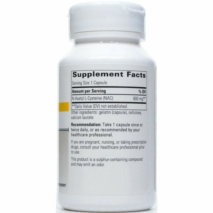 Integrative Therapeutics, NAC 600 mg 60 caps Supplement Facts