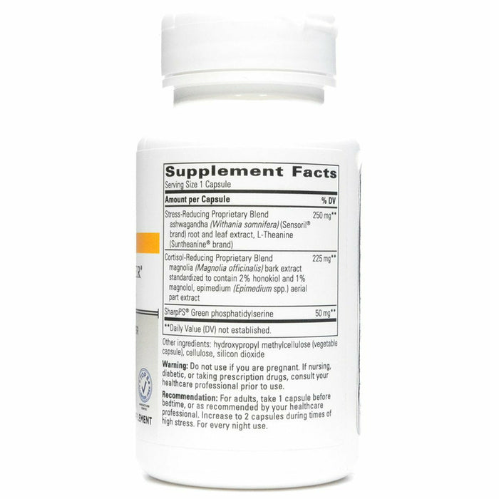 Cortisol Manager Allergen Free 30 vegcaps by Integrative Therapeutics Supplement Facts Label
