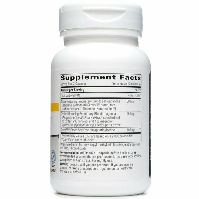 Integrative Therapeutics, Cortisol Manager Allergen Free 90 capsules Supplement Facts Label