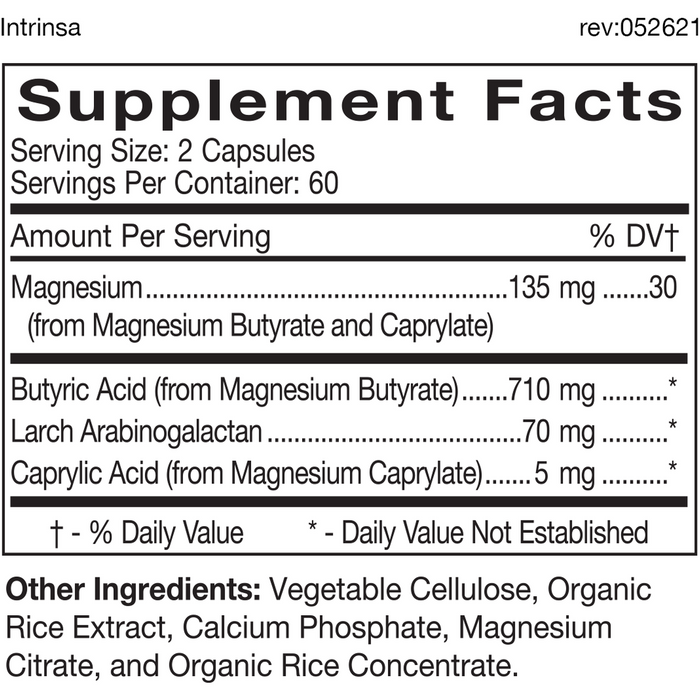D'Adamo Personalized Nutrition, Intrinsa 120 Capsules Supplement Facts Label