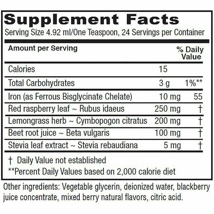 Iron Tonic 4 fl oz by Vitanica Supplement Facts