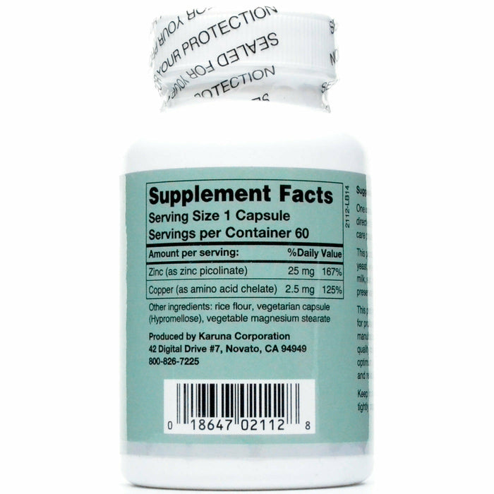 Karuna, Zinc Picolinate Plus 60 capsules Supplement Facts