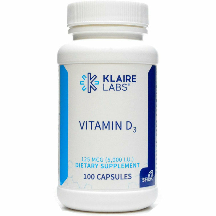 Klaire Labs, Vitamin D3 5000 IU 100 caps