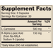 Supplement Facts Label