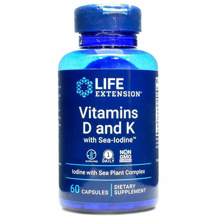 Life Extension, Vitamins D & K with Sea-Iodine 60 caps