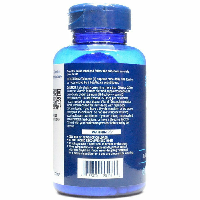 Vitamins D and K with Sea-Iodine 60 caps by Life Extension Information Label