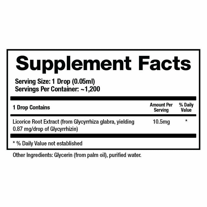 BioMatrix, Licorice Root Extract 60 mL Supplement Facts Label