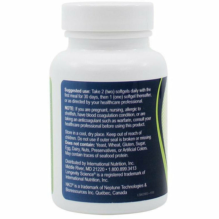 Krill Oil 500 mg 60 softgels by Longevity Science Suggested Use