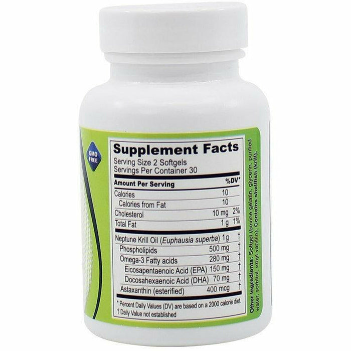 Krill Oil 500 mg 60 softgels by Longevity Science Supplement Facts