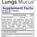 Lungs Mucus 60 caps by Professional Botanicals Supplement Facts Label