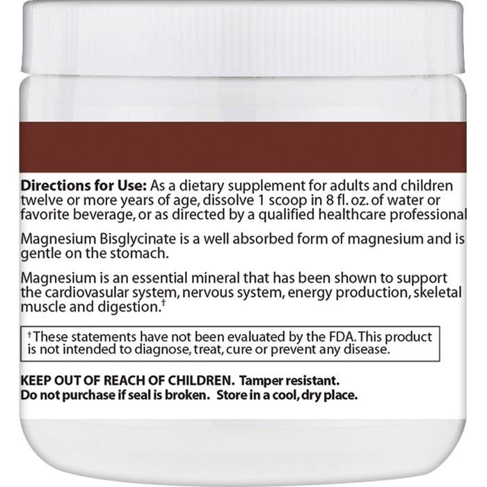 Vinco, Magnesium Bisglycinate 6.35 oz Label