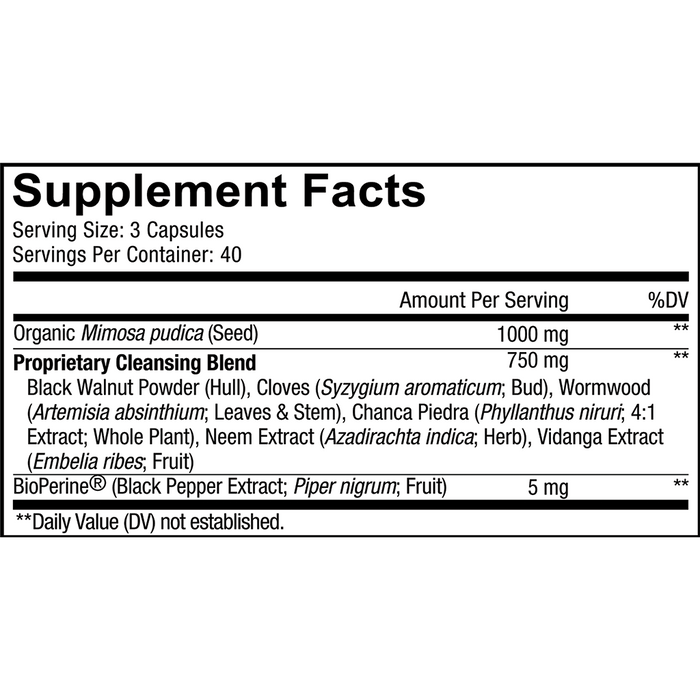 CodeAge, Mimosa Pudica Seed 120 Capsules Supplement Facts Label