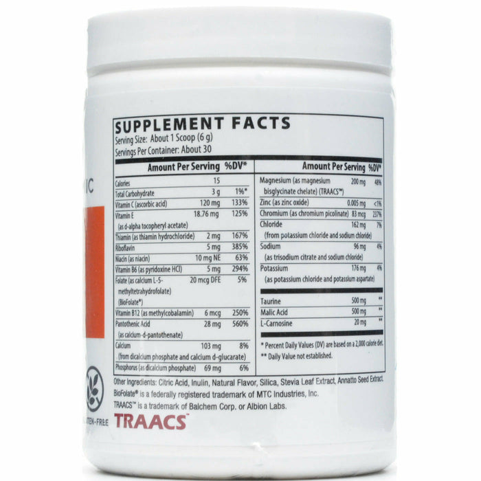 Nutri-Dyn, Dynamic Hydrate Orange 30 Servings Supplement Facts