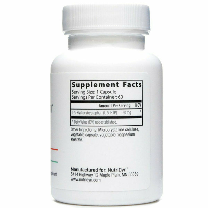 5-HTP 60 Caps by Nutri-Dyn Supplement Facts Label