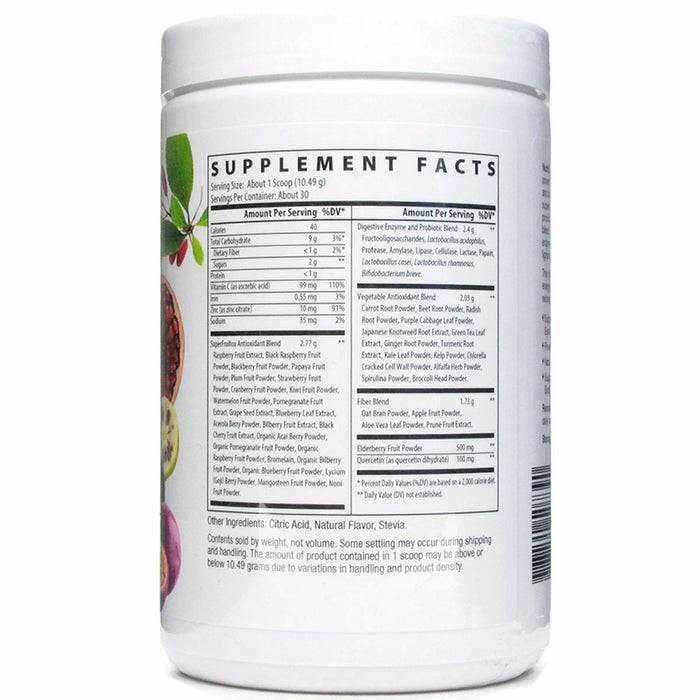 Fruits & Greens Immune Support Passion Fruit by Nutri-Dyn Supplement Facts Label