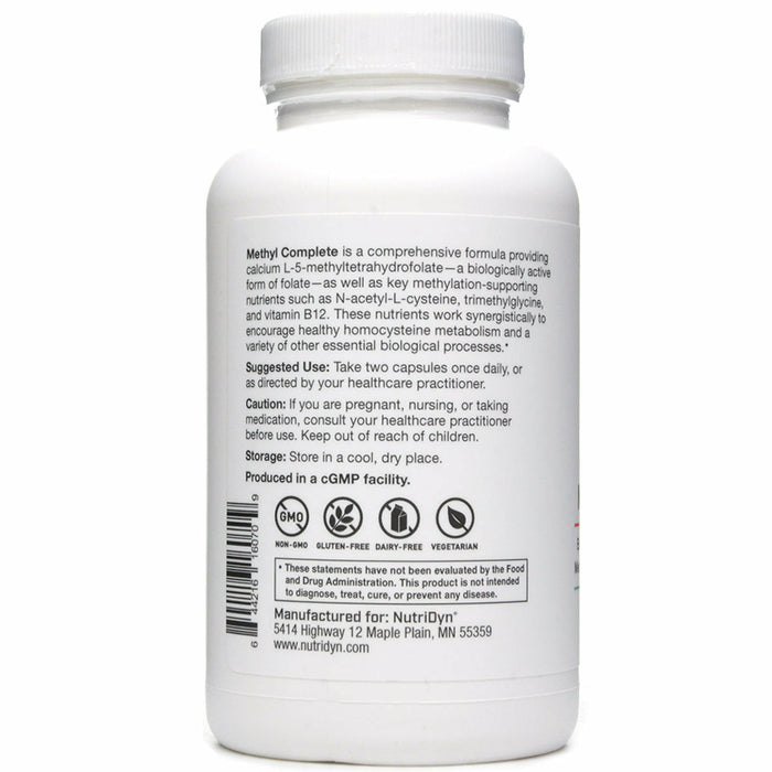 Methyl Complete 120 Caps by Nutri-Dyn Information Label