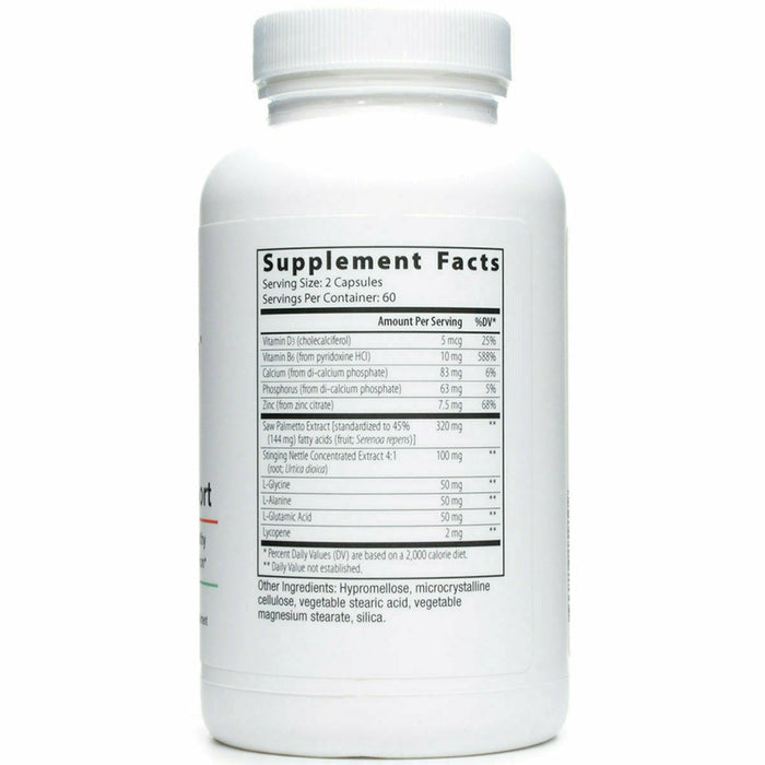 Prostate Support 120 Caps by Nutri-Dyn Supplement Facts Label