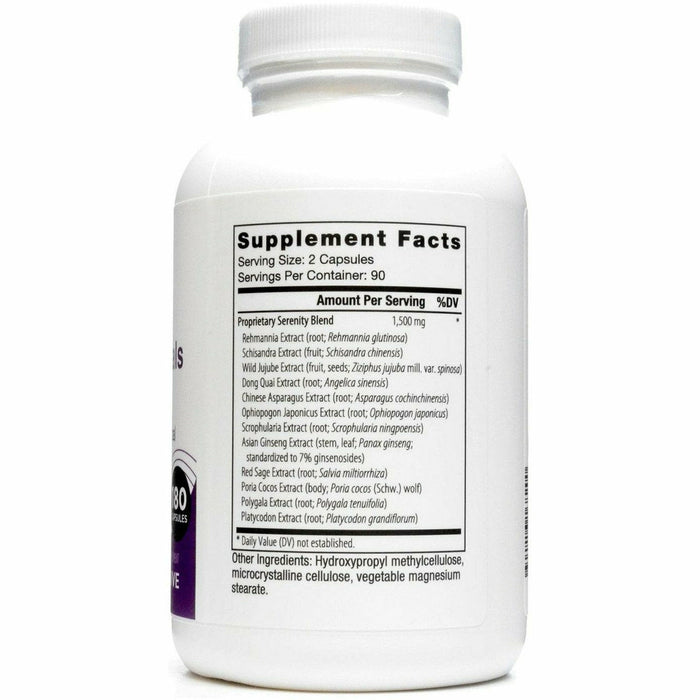Stress Essentials Serenity 180 Caps by Nutri-Dyn Supplement Facts Label