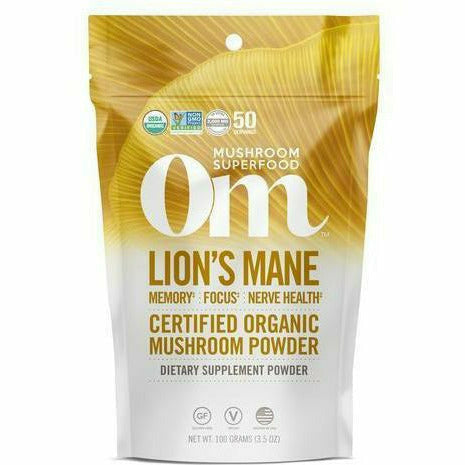 Om Mushroom, Lions Mane (Hericium Erinaceous) 100 Grams